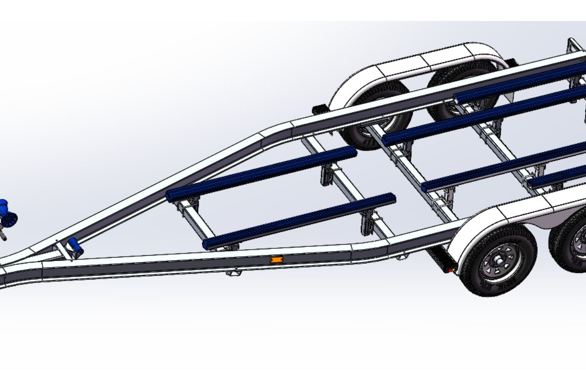 ATM 2000KG  Poly Bunks Aluminum Boat Trailer 